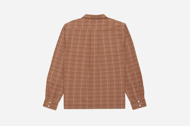 3sixteen Open Collar Shirt - Amber Micro Plaid