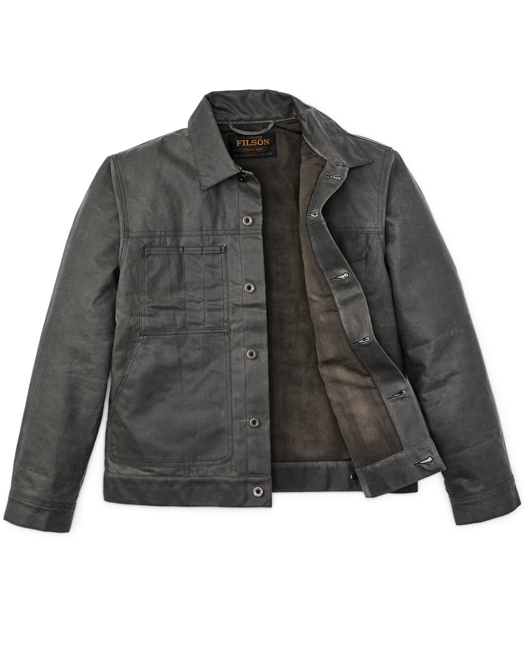 Filson Tin Cloth Short Lined Cruiser Jacket - Caster Grey