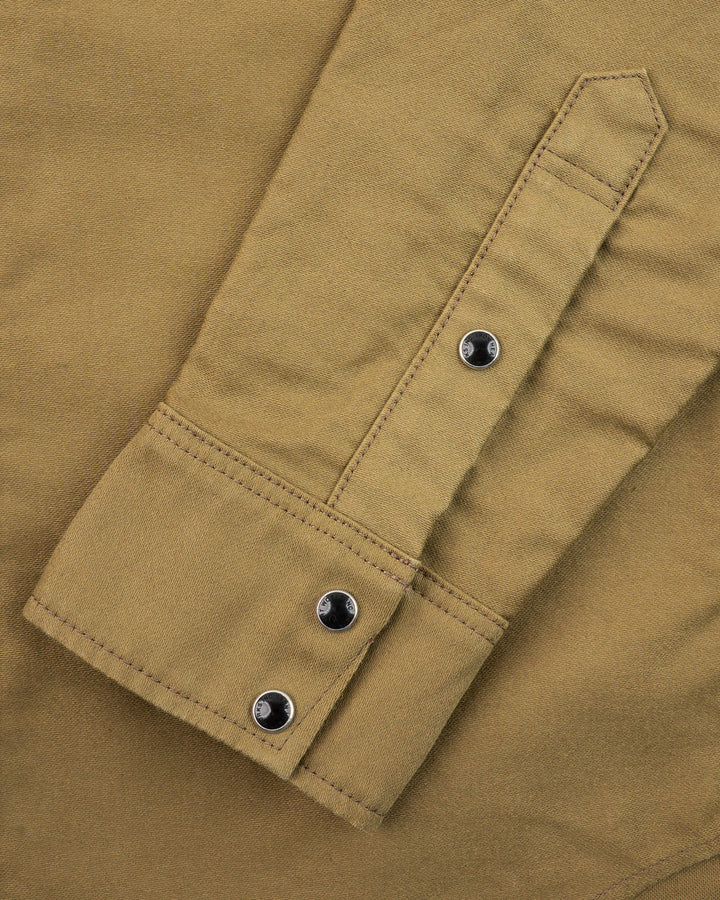 Iron Heart 12oz Military Moleskin Western Shirt - Khaki