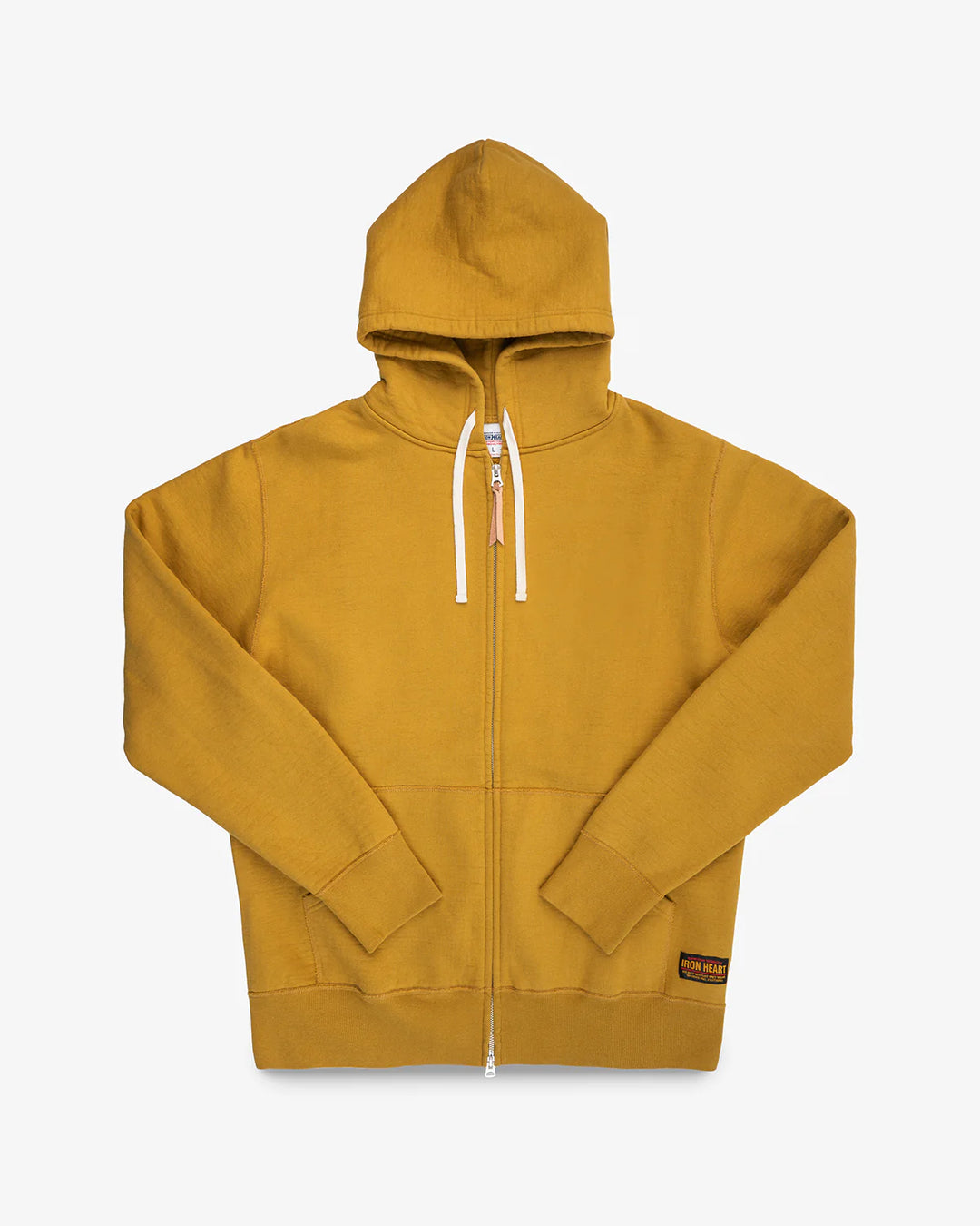 Iron Heart 14oz Ultra Heavyweight Loopwheel Cotton Zippered Hoodie - Mustard
