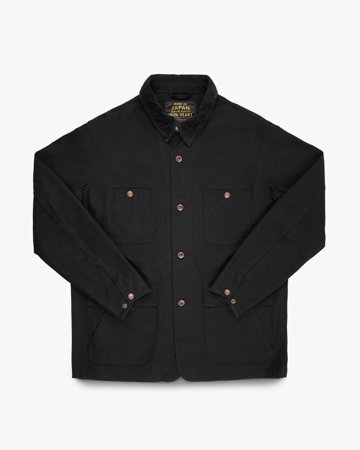 Iron Heart 10oz Kurashikizome Organic Cotton Duck Chore Jacket - Black