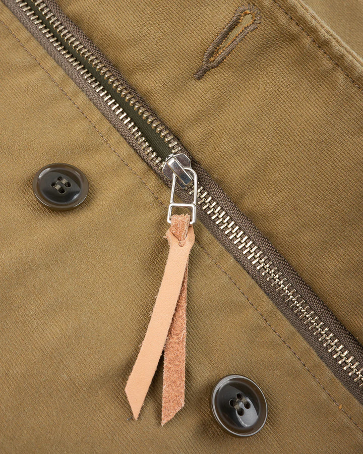 Iron Heart 12oz Whipcord Lightweight N1 Deck Jacket - Khaki