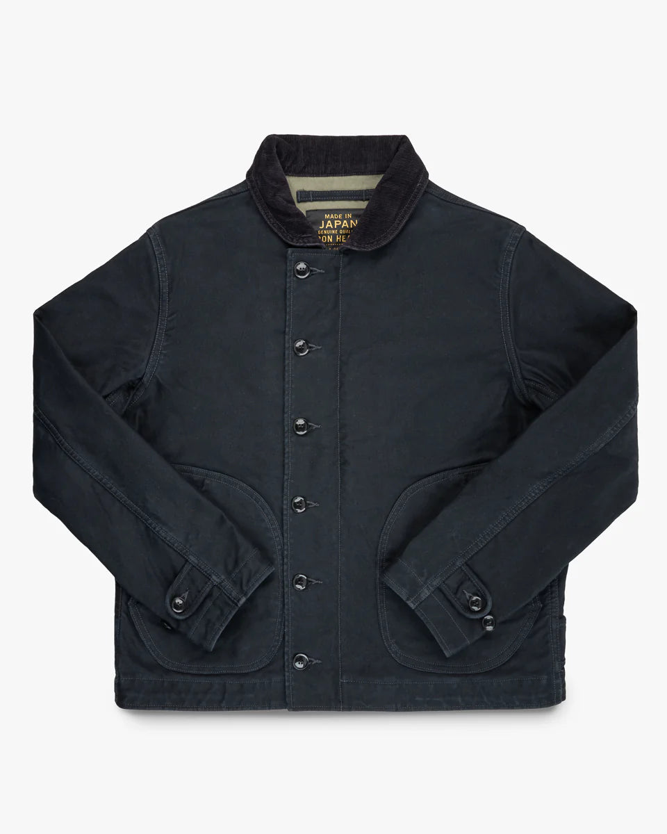 Iron Heart 12oz Whipcord Lightweight N1 Deck Jacket - Black