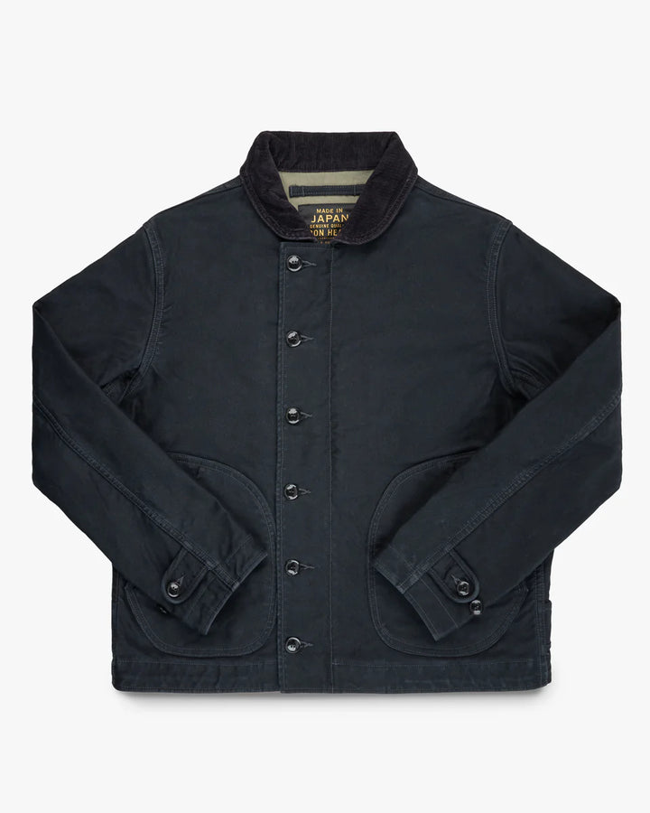 Iron Heart 12oz Whipcord Lightweight N1 Deck Jacket - Black