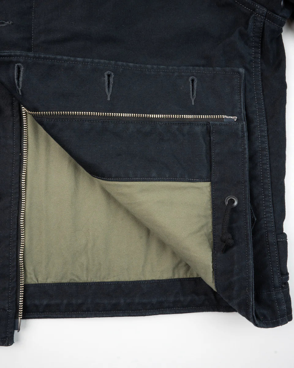 Iron Heart 12oz Whipcord Lightweight N1 Deck Jacket - Black