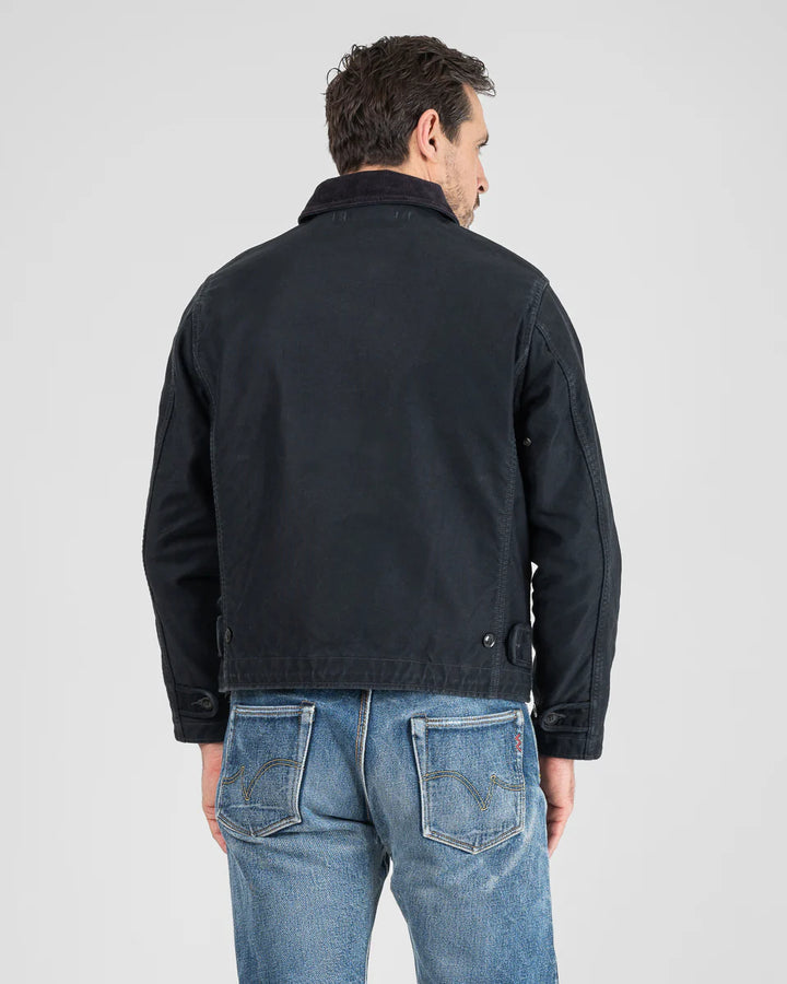 Iron Heart 12oz Whipcord Lightweight N1 Deck Jacket - Black