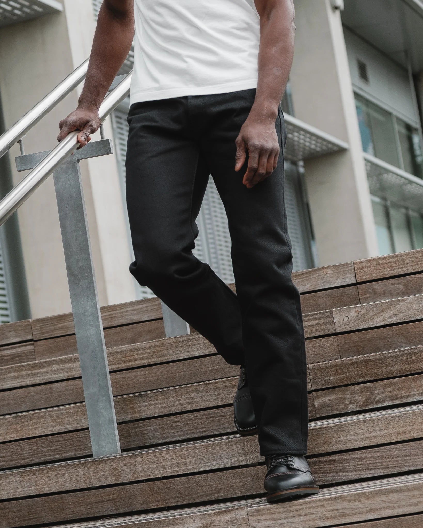 Iron Heart 666 21oz Slim Straight Selvedge Denim - Superblack