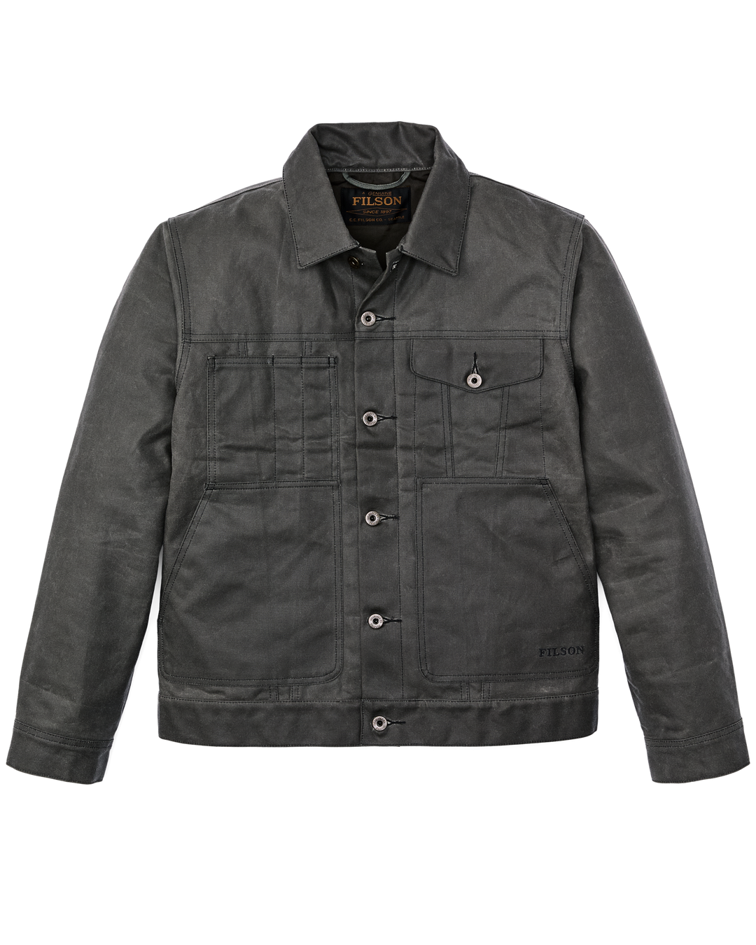 Filson Tin Cloth Short Lined Cruiser Jacket - Caster Grey