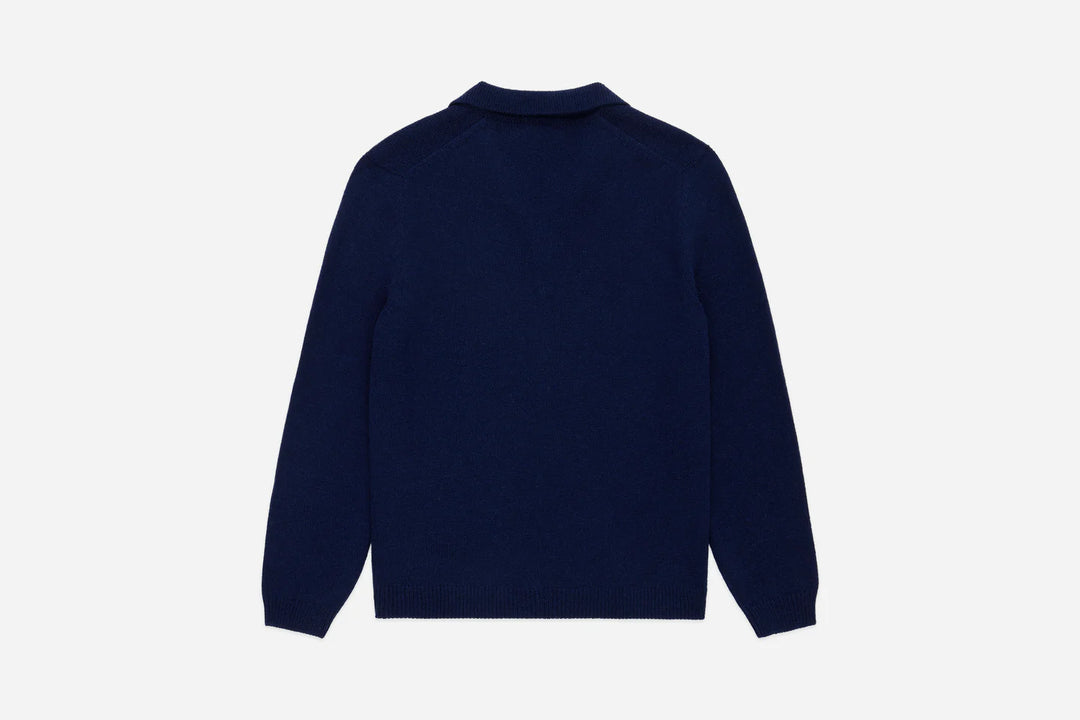 3sixteen Long Sleeve Knit Polo - Midnight Alpaca