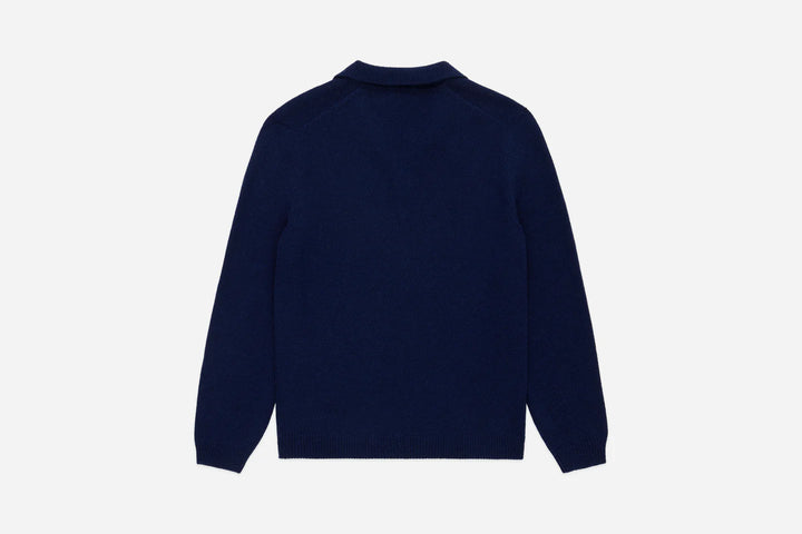3sixteen Long Sleeve Knit Polo - Midnight Alpaca