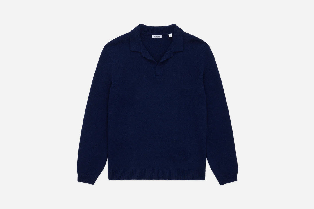3sixteen Long Sleeve Knit Polo - Midnight Alpaca