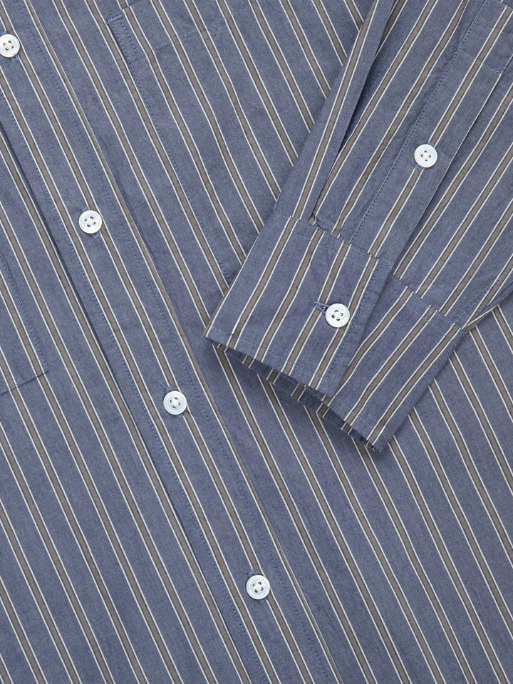 3sixteen Commuter Shirt - Navy/Coyote Stripe