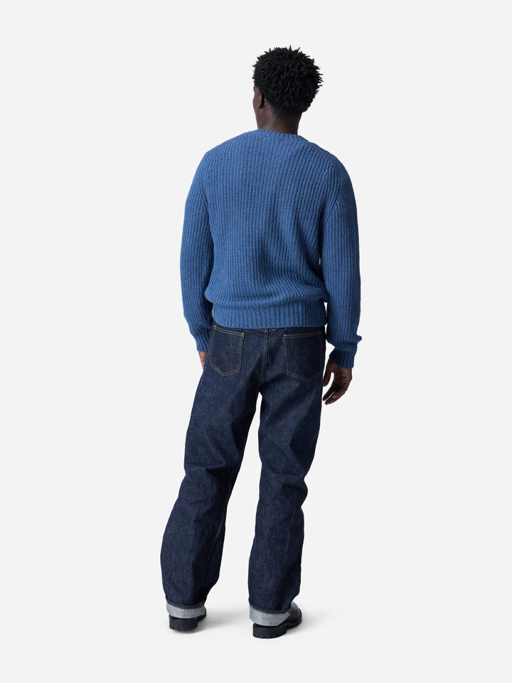 3sixteen Cotton Crewneck Sweater - Lapis Boucle