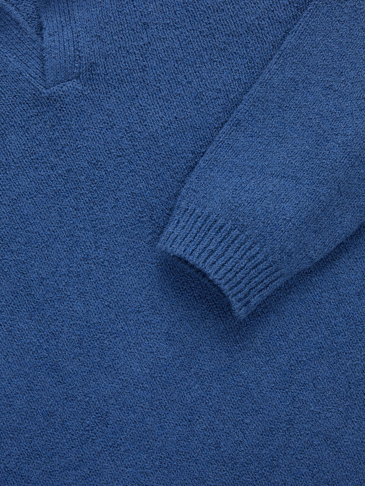 3sixteen Long Sleeve Knit Polo - Lapis Boucle