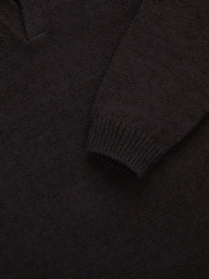 3sixteen Long Sleeve Knit Polo - Bark Boucle