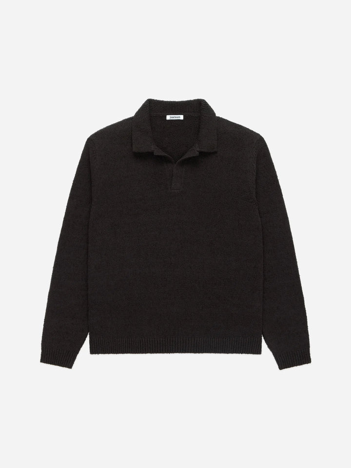 3sixteen Long Sleeve Knit Polo - Bark Boucle