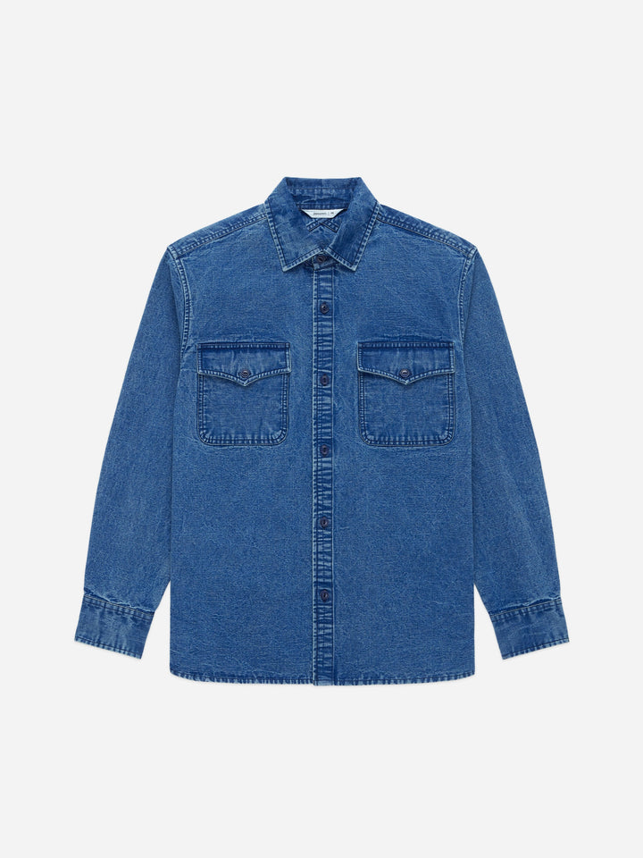 3Sixteen - USN Overshirt in Stonewashed Indigo Canvas