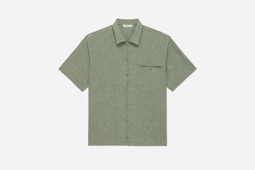 3sixteen Short Sleeve Loop Shirt - Grass Linen/Cotton