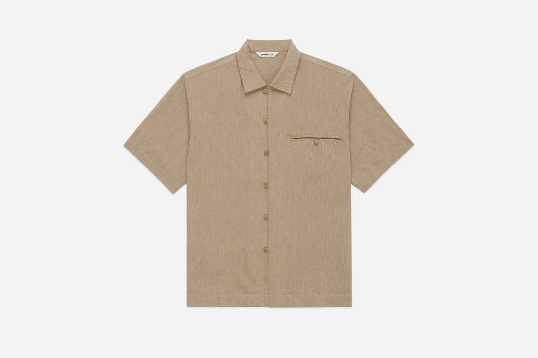 3sixteen Short Sleeve Loop Shirt - Khaki Linen/Cotton