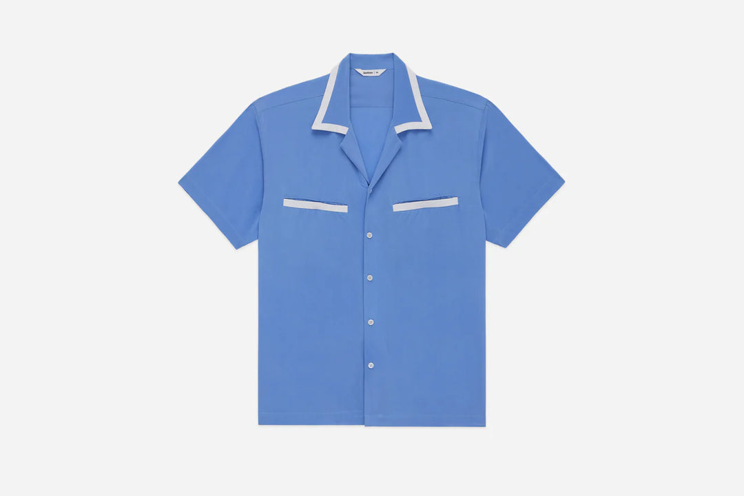3sixteen Bowling Shirt - Powder Blue Silk