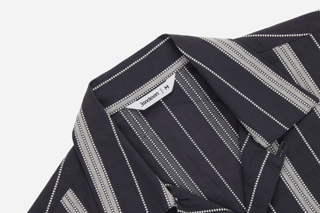 3sixteen Cabana Shirt - Black Ticking Stripe