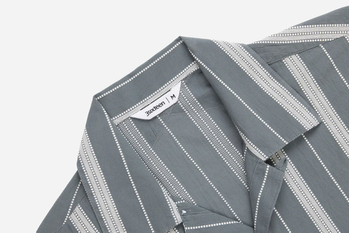 3sixteen Cabana Shirt - Sage Ticking Stripe