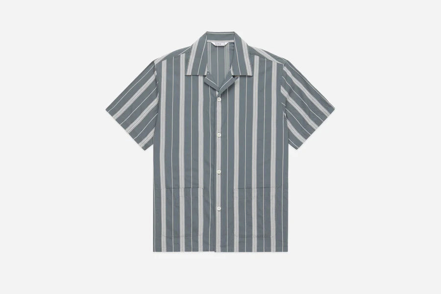 3sixteen Cabana Shirt - Sage Ticking Stripe