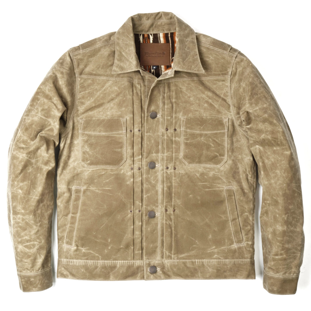Freenote Cloth Riders Jacket Waxed Canvas - Tobacco Brown Interior