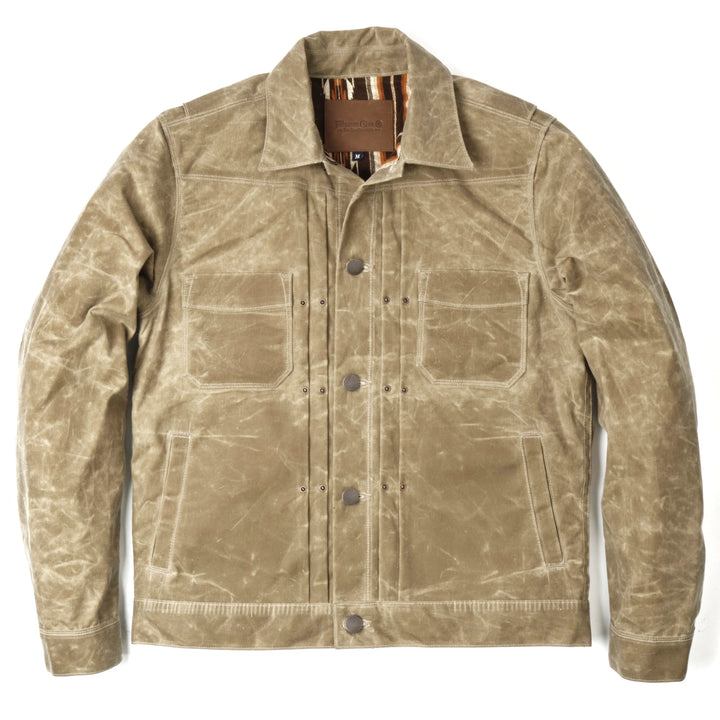 Freenote Cloth Riders Jacket Waxed Canvas - Tobacco Brown Interior