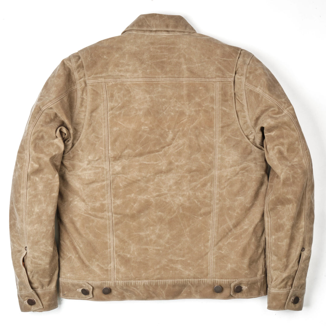 Freenote Cloth Riders Jacket Waxed Canvas - Tobacco Brown Interior