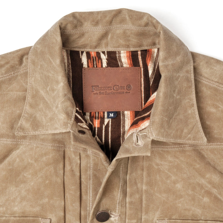 Freenote Cloth Riders Jacket Waxed Canvas - Tobacco Brown Interior