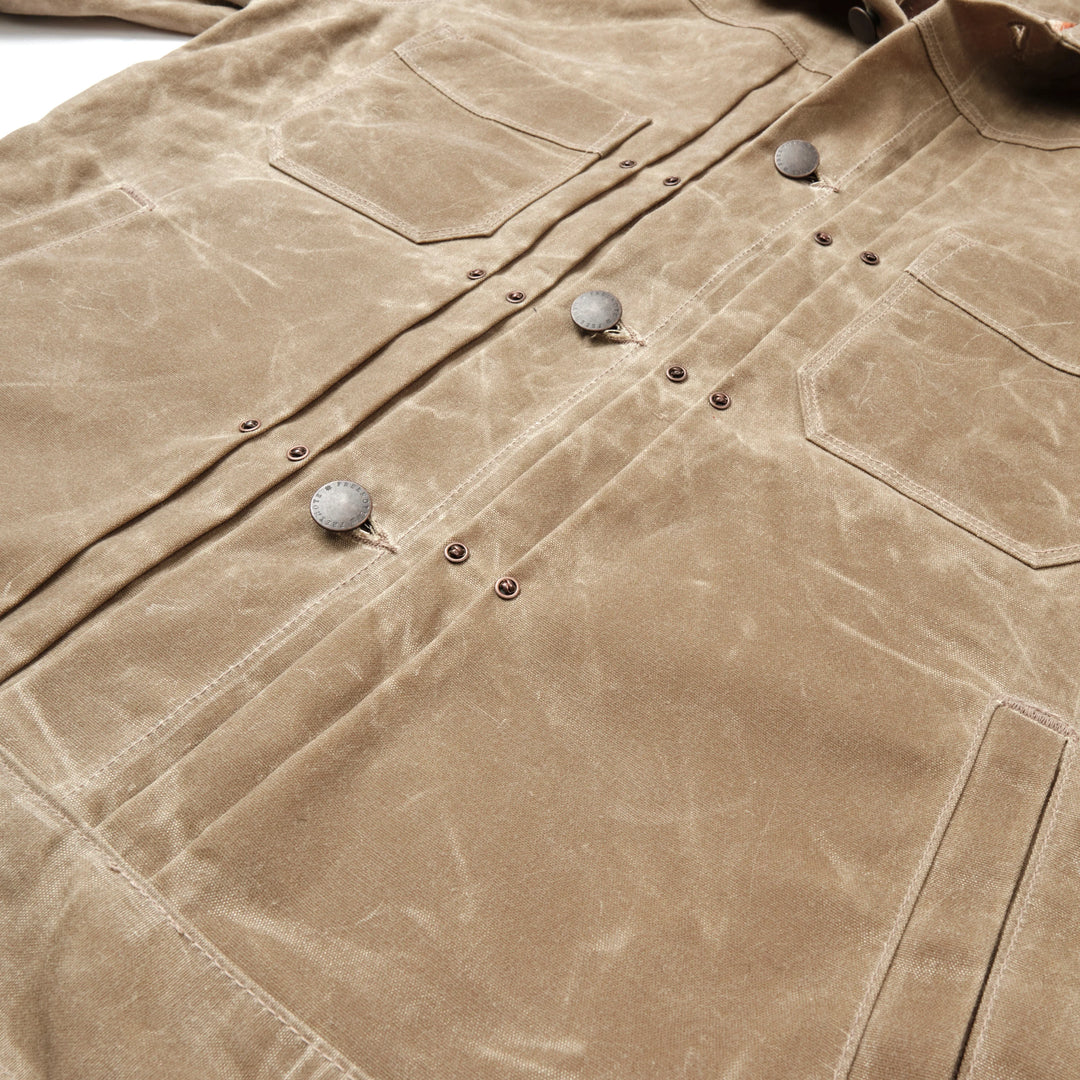 Freenote Cloth Riders Jacket Waxed Canvas - Tobacco Brown Interior