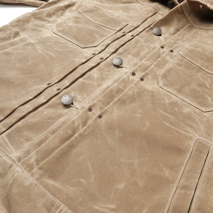 Freenote Cloth Riders Jacket Waxed Canvas - Tobacco Brown Interior