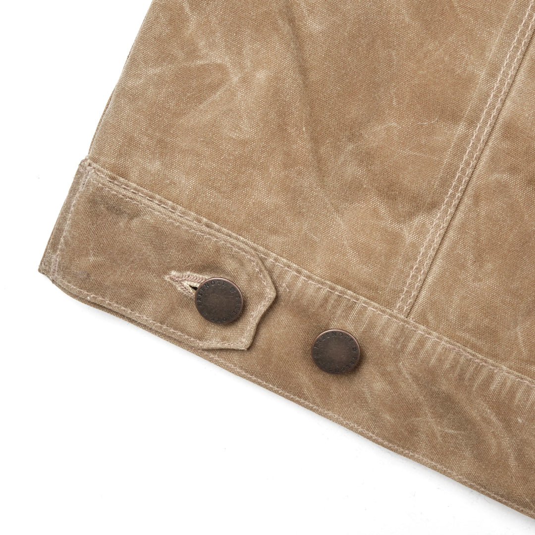 Freenote Cloth Riders Jacket Waxed Canvas - Tobacco Brown Interior