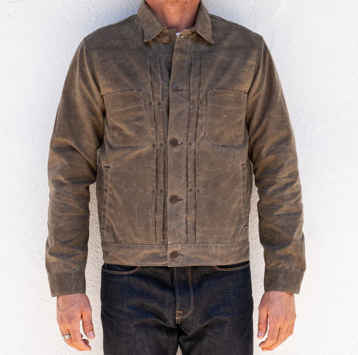 Freenote Cloth Riders Jacket Waxed Canvas - Oak
