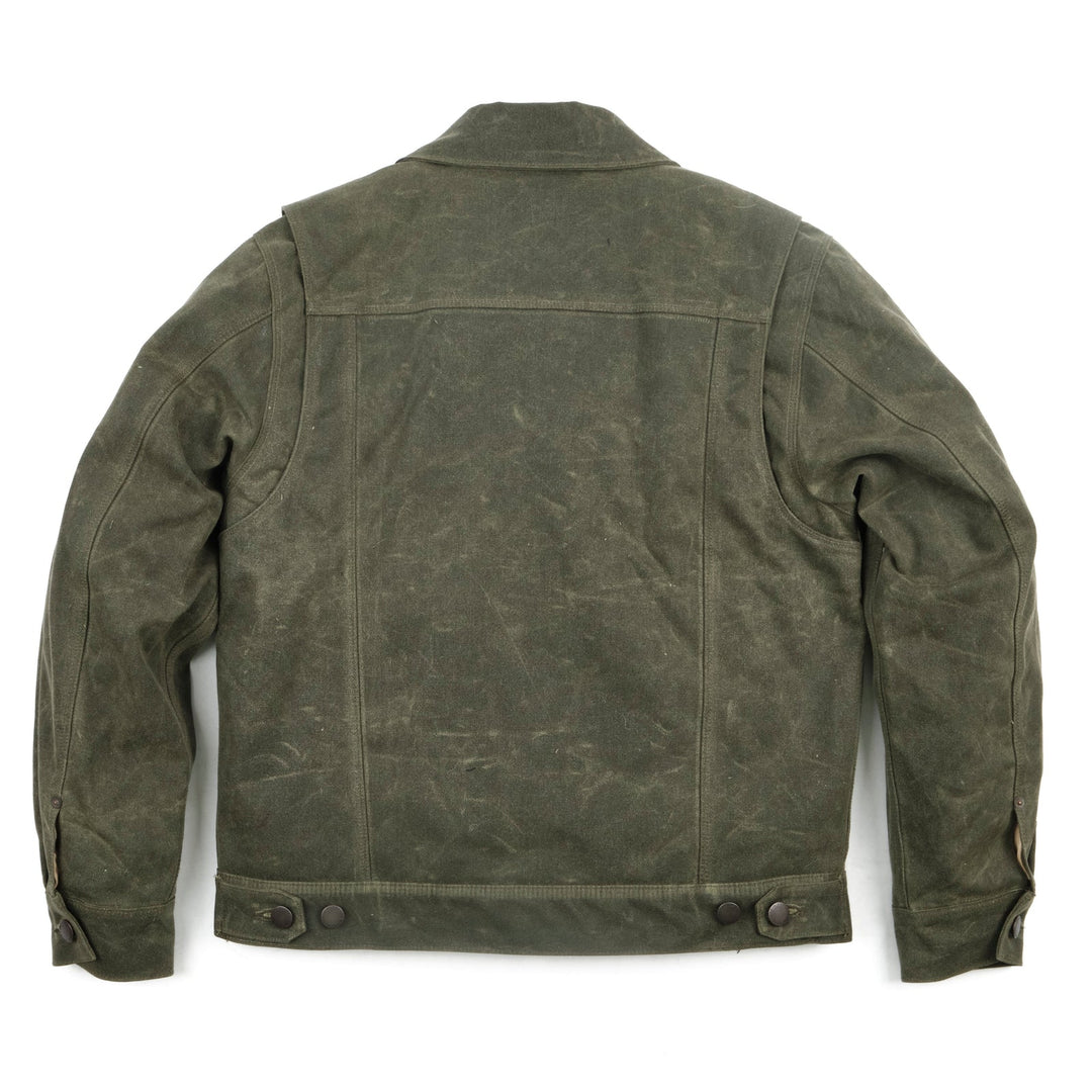 Freenote Cloth  - Riders Jacket Heavy Waxed Canvas in Olive Alpaca