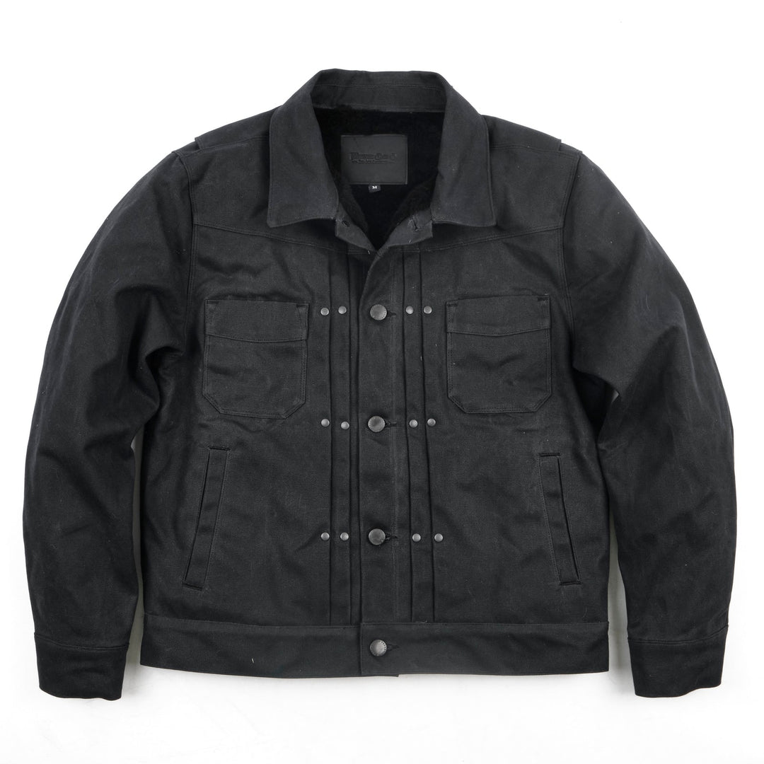 Freenote Cloth  - Riders Jacket Heavy Waxed Canvas in Black Alpaca