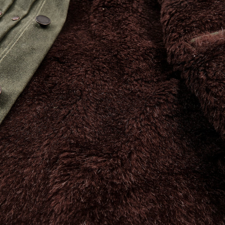 Freenote Cloth  - Riders Jacket Heavy Waxed Canvas in Olive Alpaca