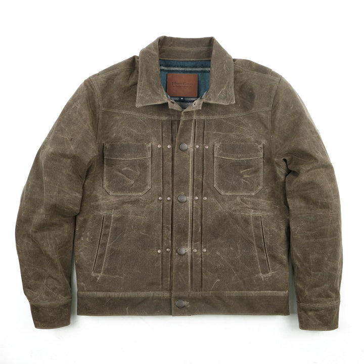 Freenote Cloth - Riders Jacket Heavy Waxed Canvas in Tobacco Wool