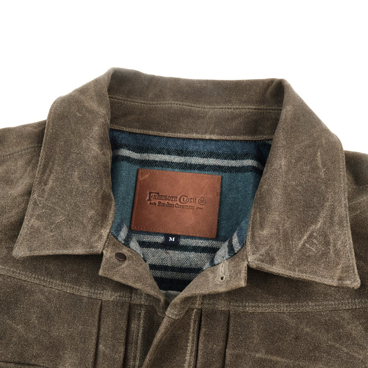 Freenote Cloth - Riders Jacket Heavy Waxed Canvas in Tobacco Wool