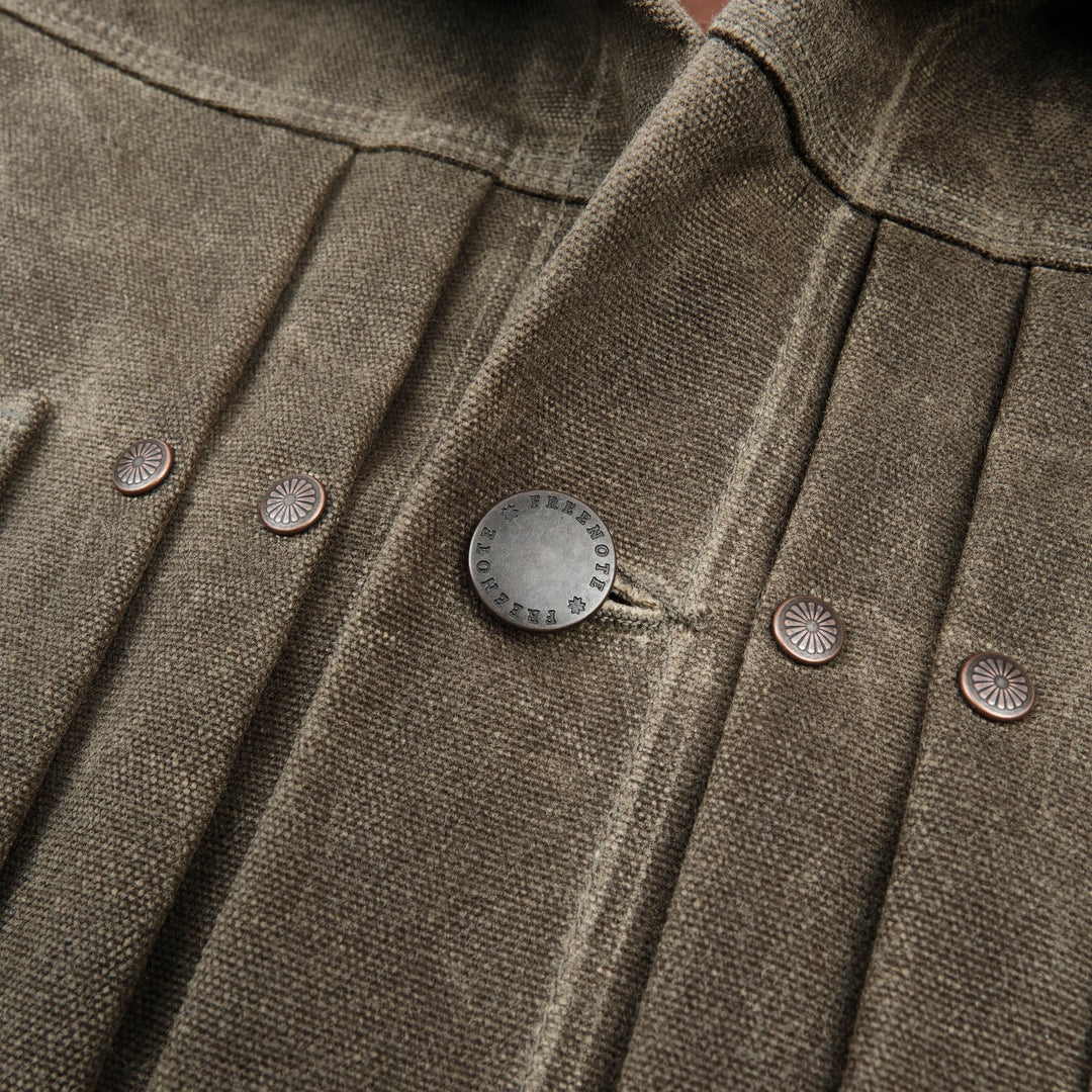 Freenote Cloth - Riders Jacket Heavy Waxed Canvas in Tobacco Wool