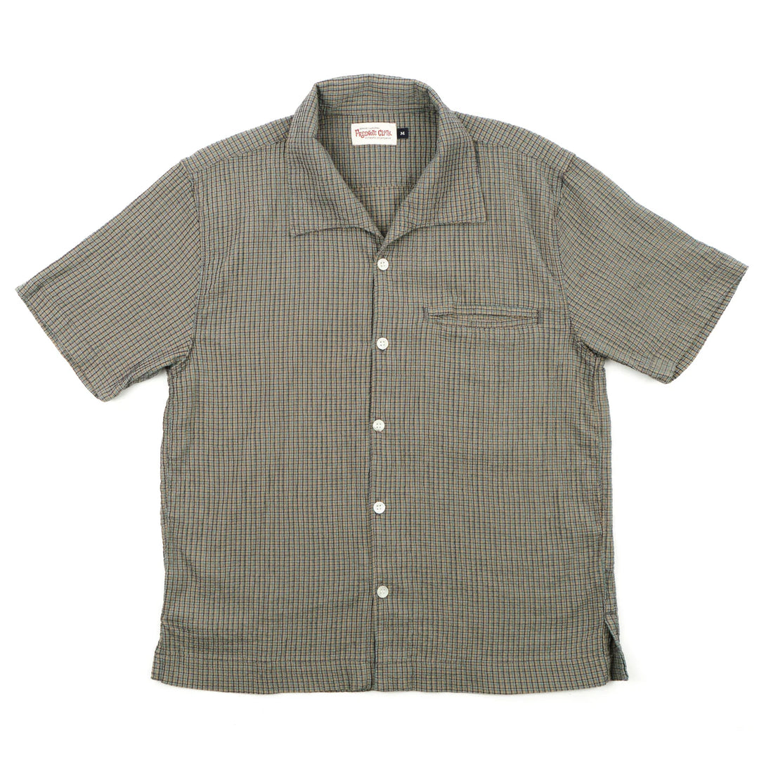 Freenote Cloth Cayucos Seersucker - Olive Plaid