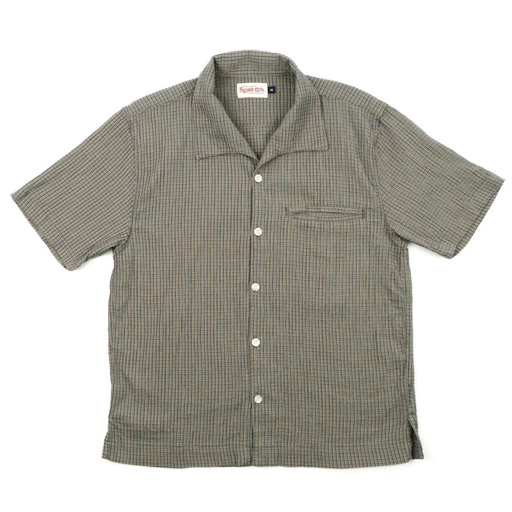 Freenote Cloth Cayucos Seersucker - Olive Plaid