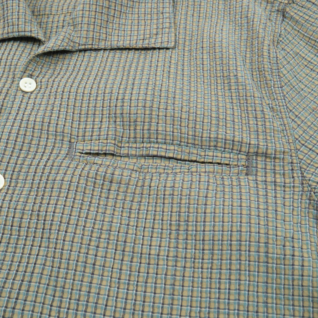 Freenote Cloth Cayucos Seersucker - Olive Plaid