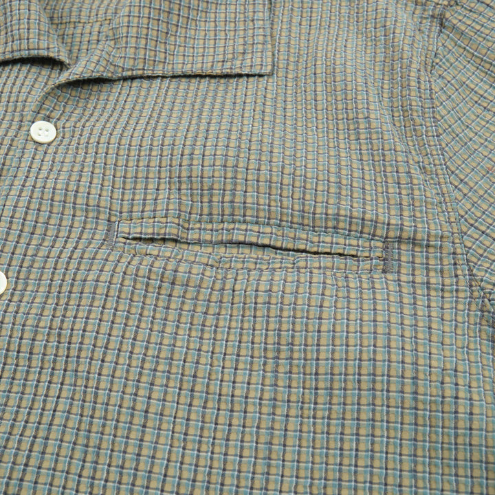 Freenote Cloth Cayucos Seersucker - Olive Plaid