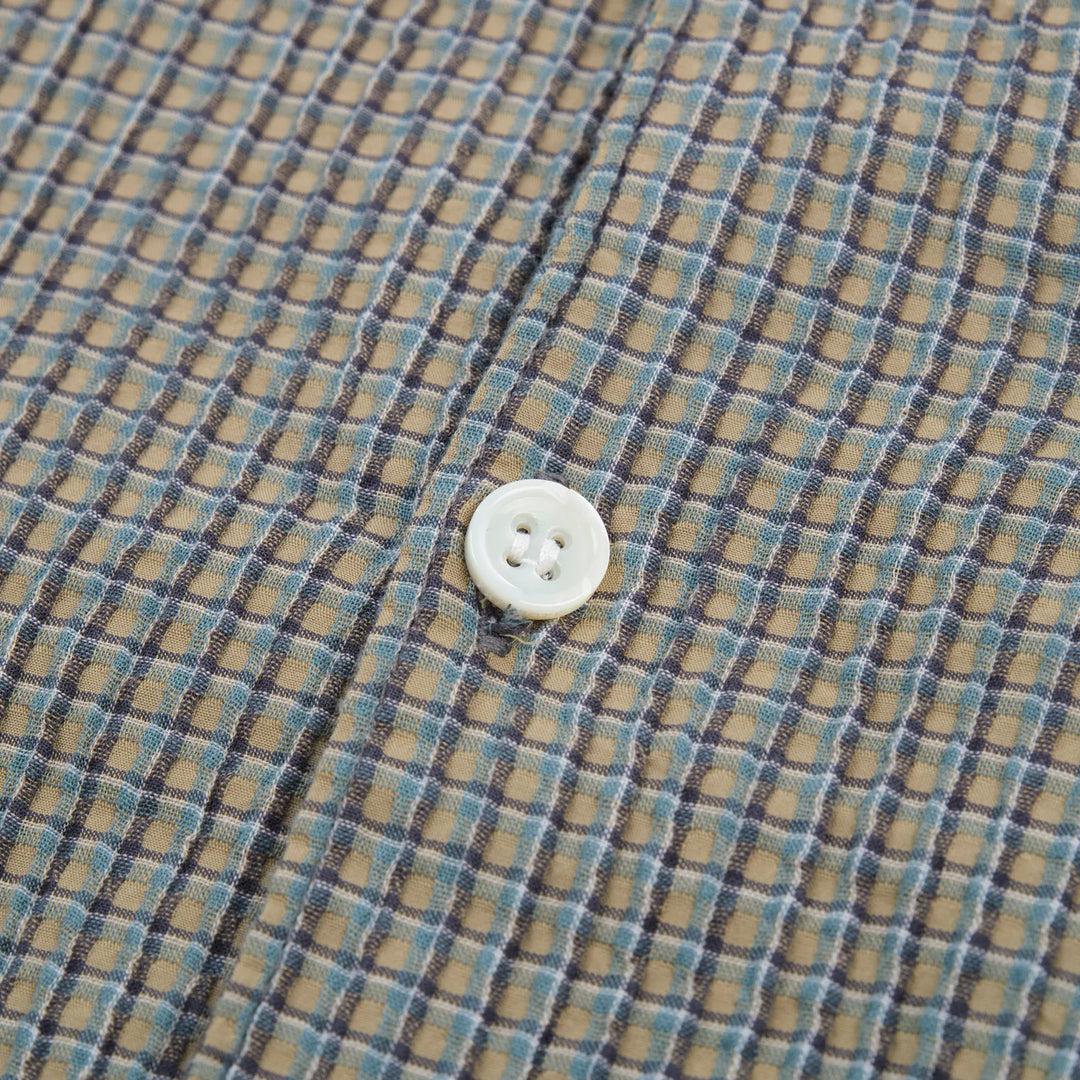 Freenote Cloth Cayucos Seersucker - Olive Plaid