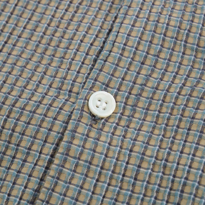 Freenote Cloth Cayucos Seersucker - Olive Plaid