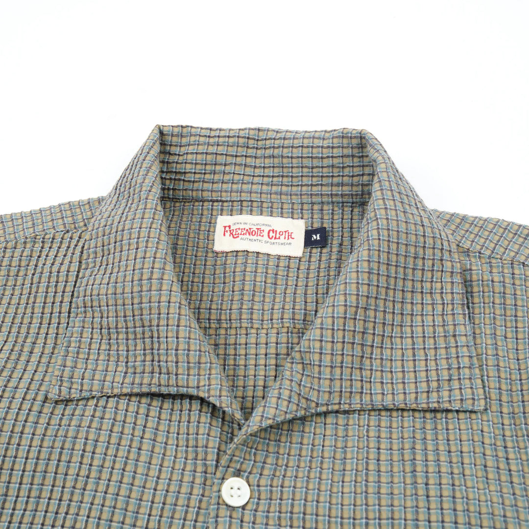 Freenote Cloth Cayucos Seersucker - Olive Plaid