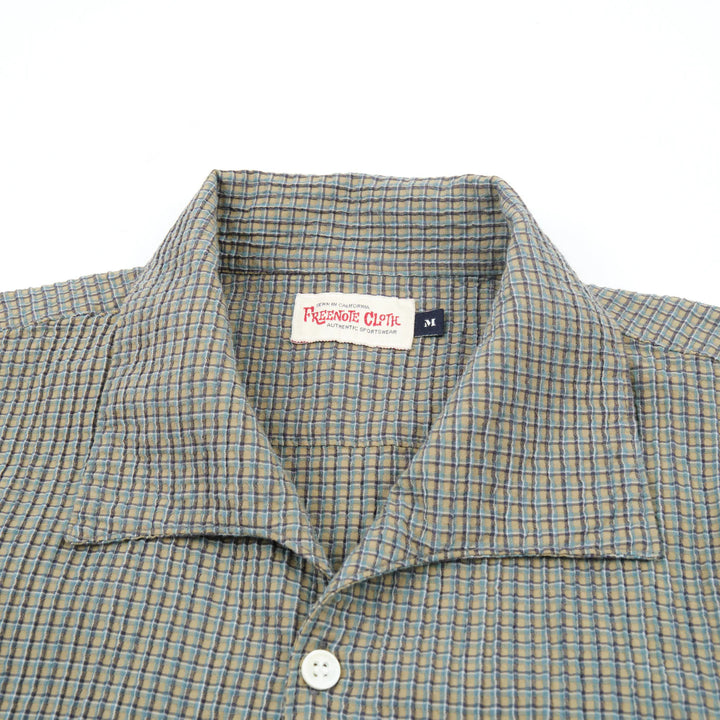 Freenote Cloth Cayucos Seersucker - Olive Plaid