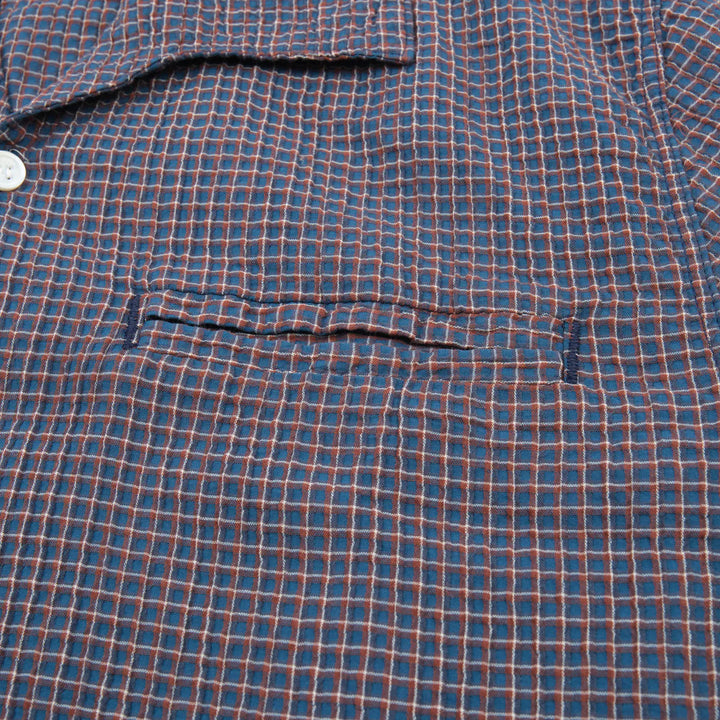 Freenote Cloth Cayucos Seersucker - Blue Plaid